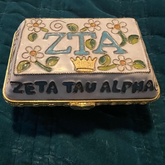 Kitty Keller Designs Jewelry - ZTA Zeta Tau Alpha Cloisonné Badge Box